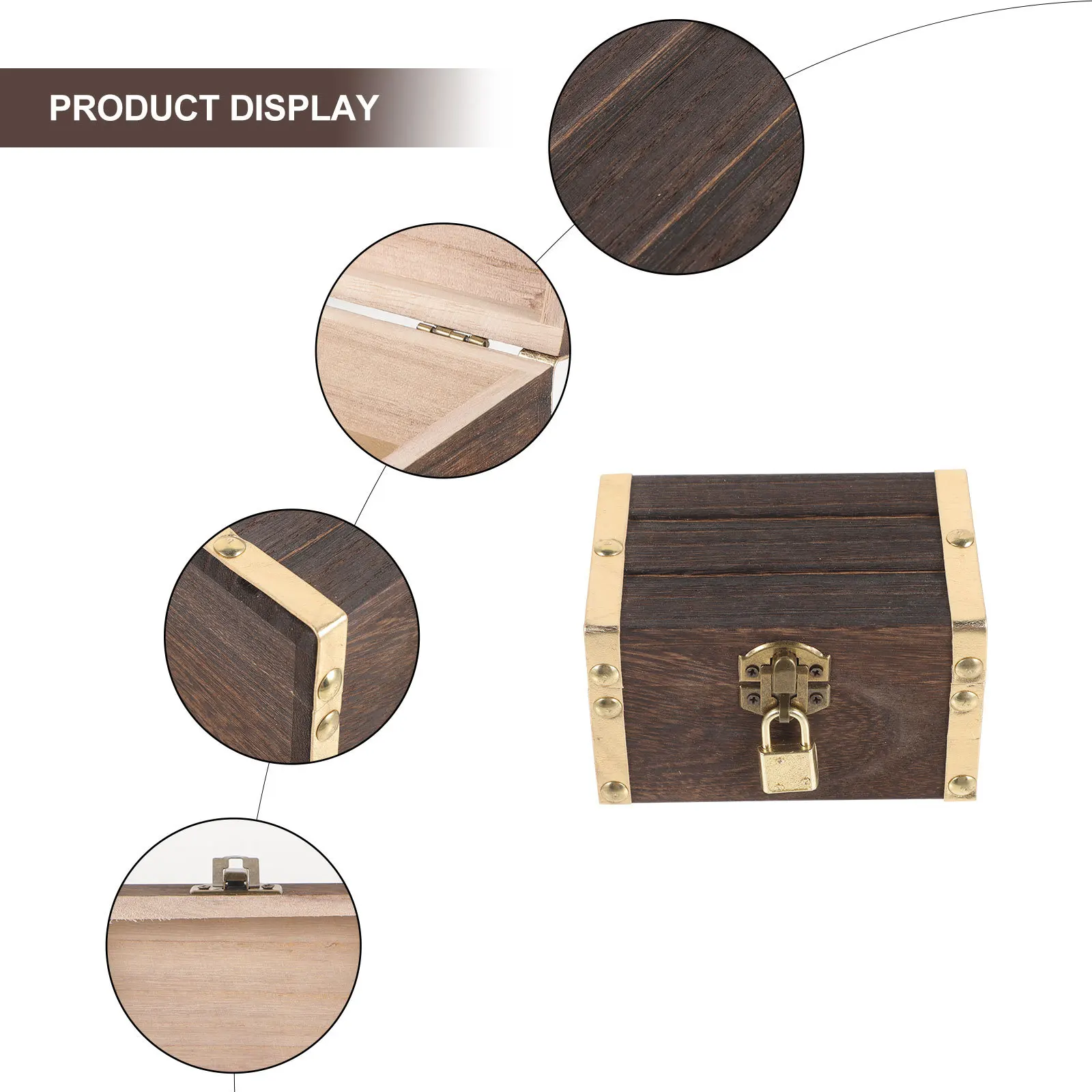 1 مجموعة متعددة الوظائف القراصنة الكنز الصدر خمر صندوق تخزين خشبي صغير ديكور القراصنة صندوق تحت عنوان ديكور الحفلات المنزل #5