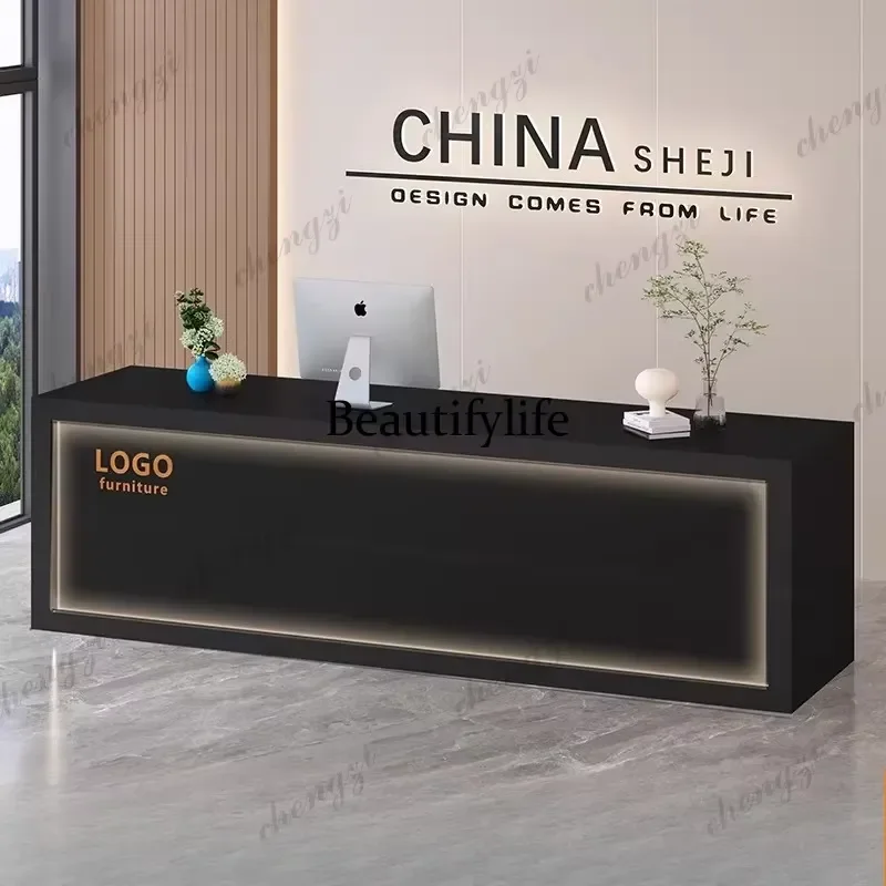 Simple Modern Reception Desk for Hotel Display Welcome Aesthetic Beauty Executive Commercial Furniture Escritorio