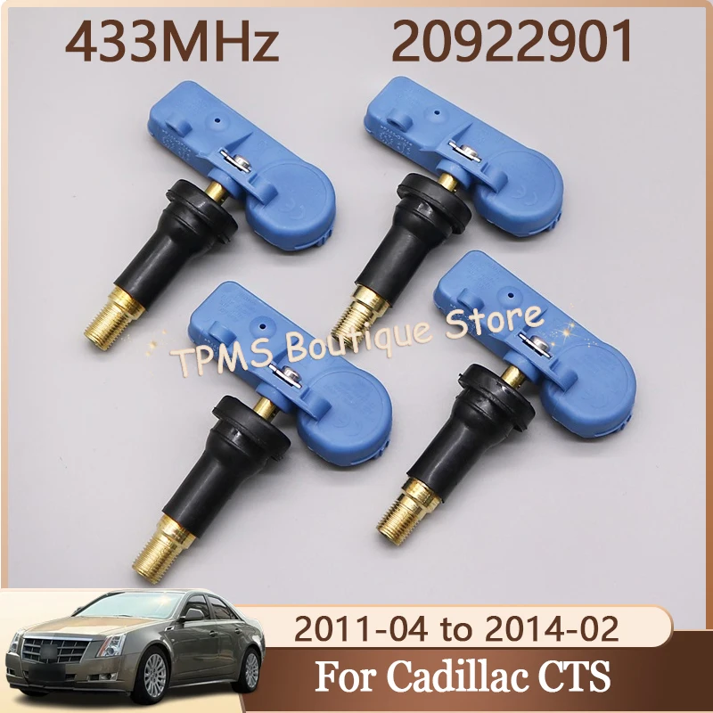 

Система контроля давления в шинах 20922901 для Cadillac CTS Escalade SRX, 4 шт./лот, 433 МГц, датчик TPMS, автомобильные аксессуары