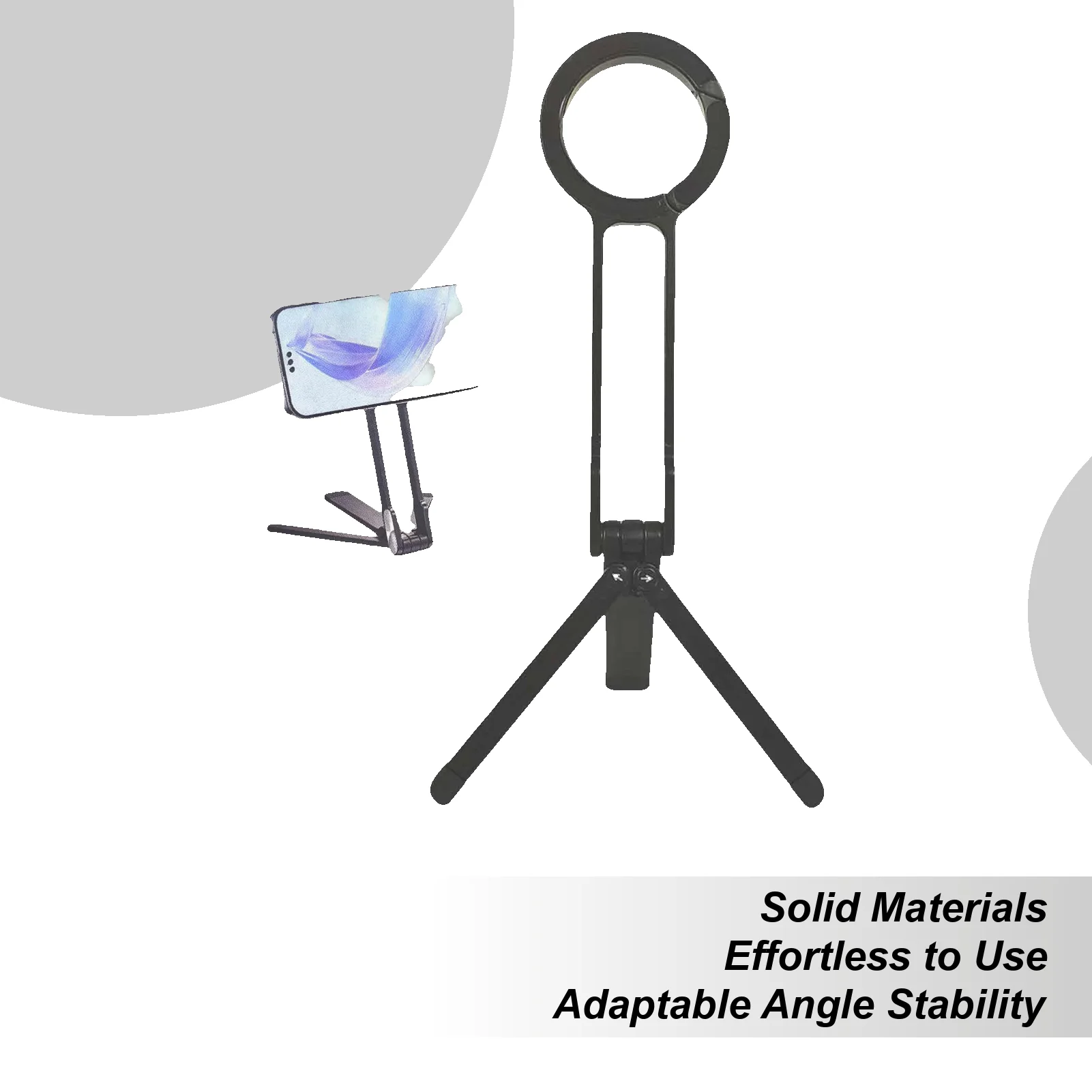磁気電話三脚合金電話三脚回転スマートフォンスタンドデスクトップブラケットポータブル両面磁気三脚