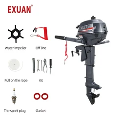 Two-stroke 40 HP Gasoline Engine Marine Motor Propeller Outboard Machine Mute Hanging Machine Inflatable Kayak Rubber Boat