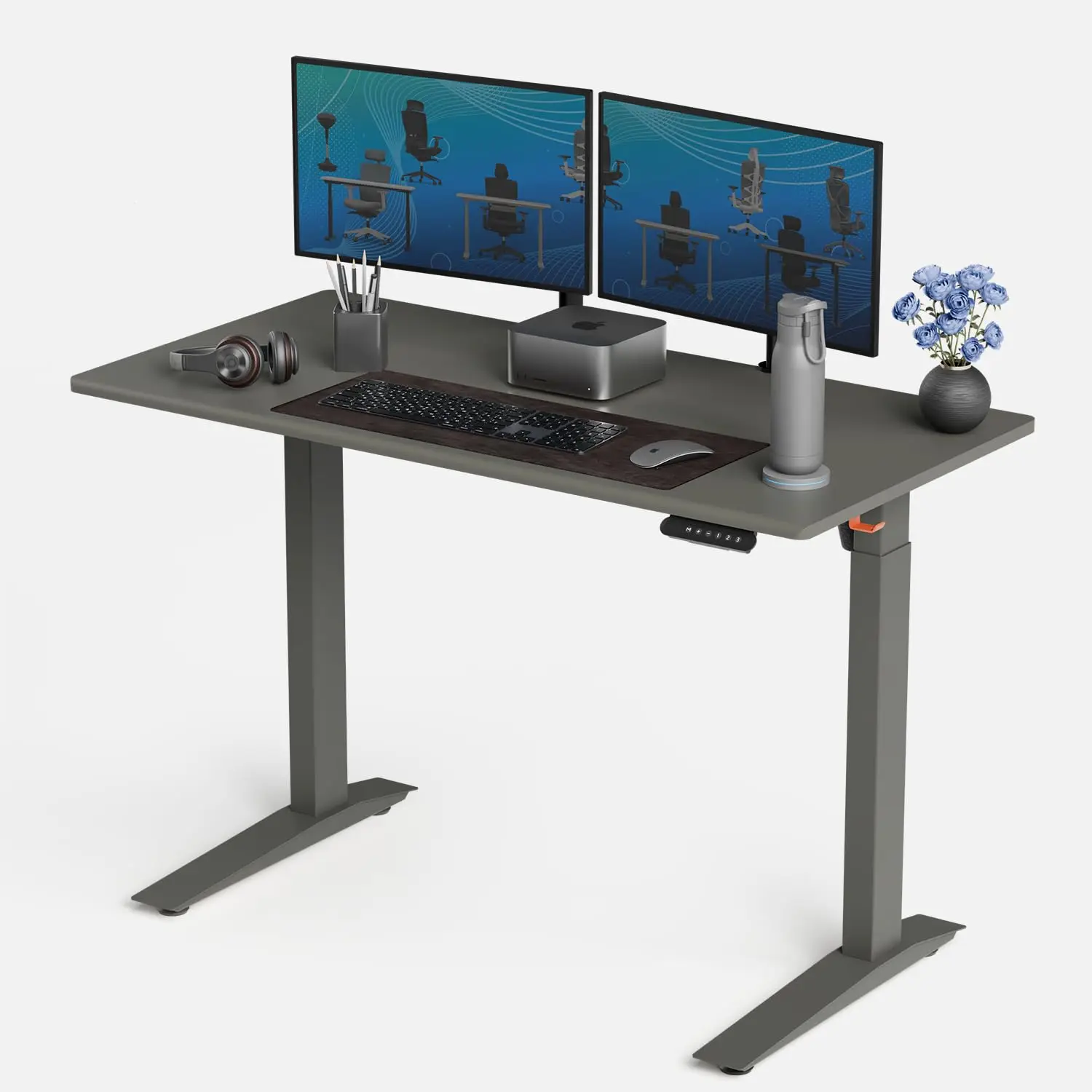 Electric Standing Desk 48×24in Adjustable Height Sit Stand 3 Memory Presets Cable Tray Home Office, Customized
