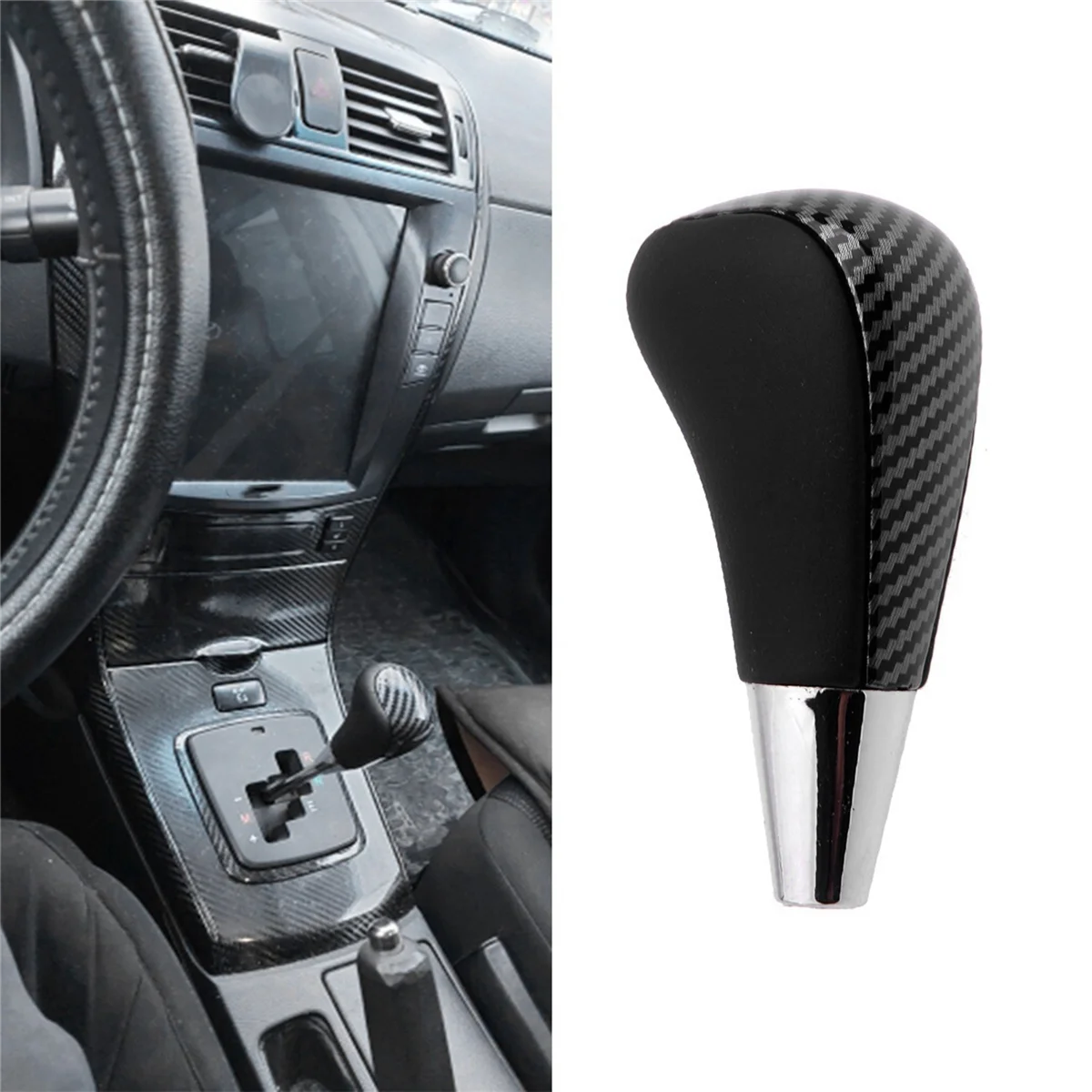 4X Carbon Gear Shift Knob Gear Shift Knob Stick Headball for Lexus ES300 ES330 ES350 GS300 Toyota Corolla Camry RAV4