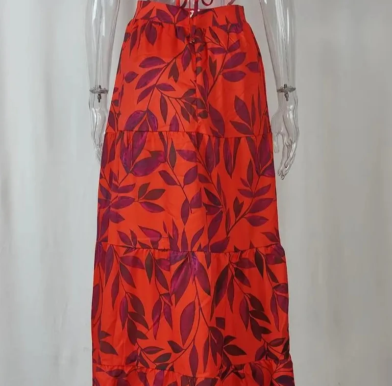 Robes pour femmes printemps nouvelle mode imprimé tempérament manches volantes taille haute robe longue décontractée