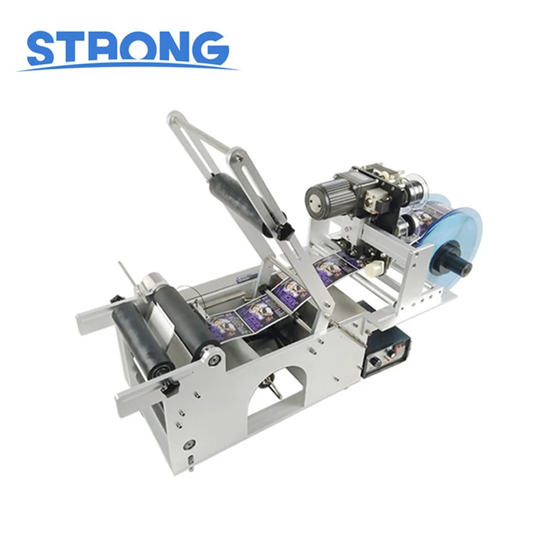 Manufacturing Electric Adhesive LT-60D Label Tabletop Semi Auto Label Applicator Round Bottle Labeling Machine with Date Coding