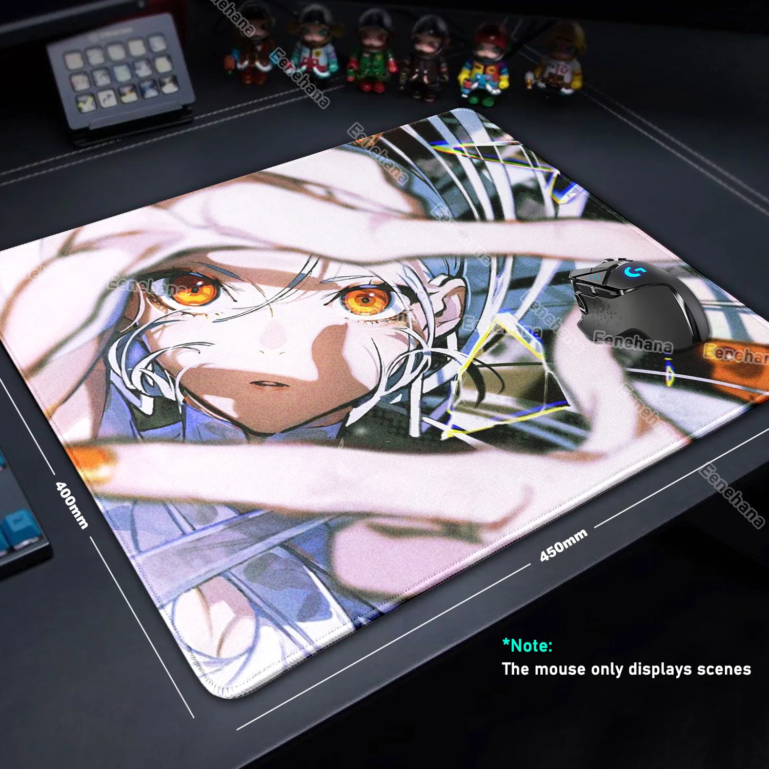 Anime Girl Mouse Pad Cartoon Thread Draft Waterproof 45x40CM Office PC Gamer High Elastic Non-slip Computer Accessories Desk Pad