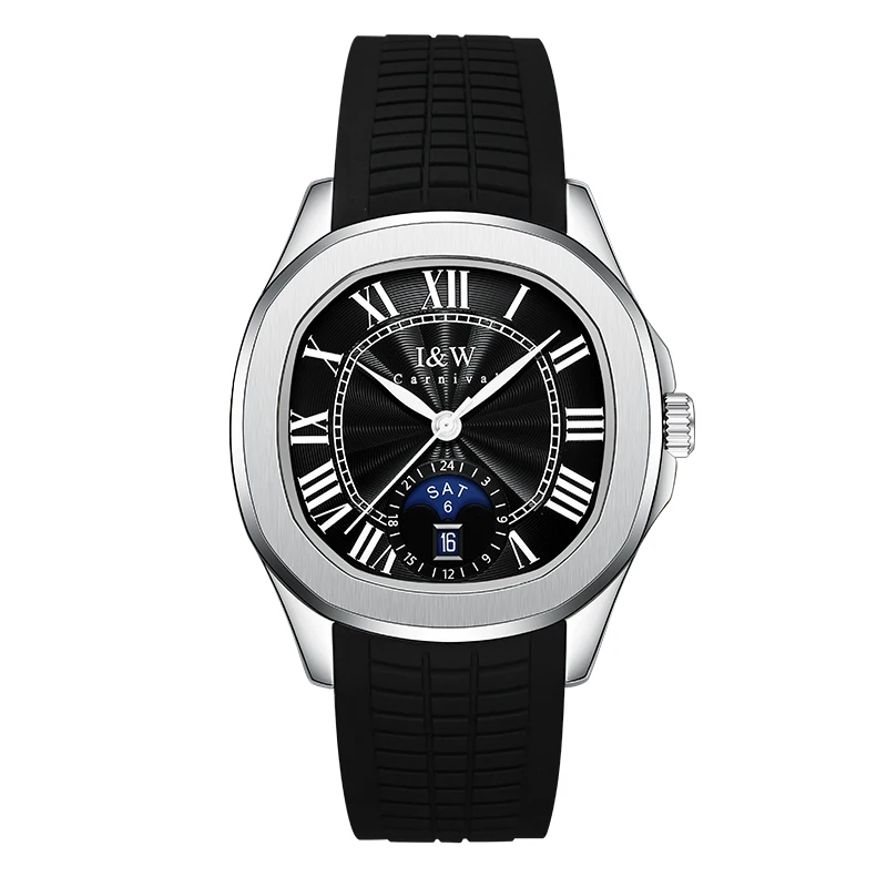 Zwitserland Carnaval Nh36 Automatisch Uurwerk Horloge Voor Heren Waterdicht Luxe Merk Mechanische Herenhorloges Kalender Antiek Gmt