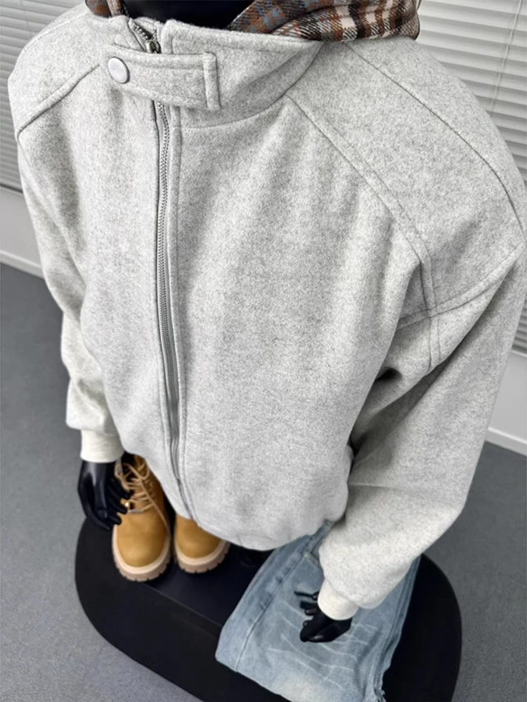 

Шерстяной тюнер с капюшоном в американском стиле ретро, осенне-зимнее пальто High Sensation, искусственное двухсекционное пальто для подростков