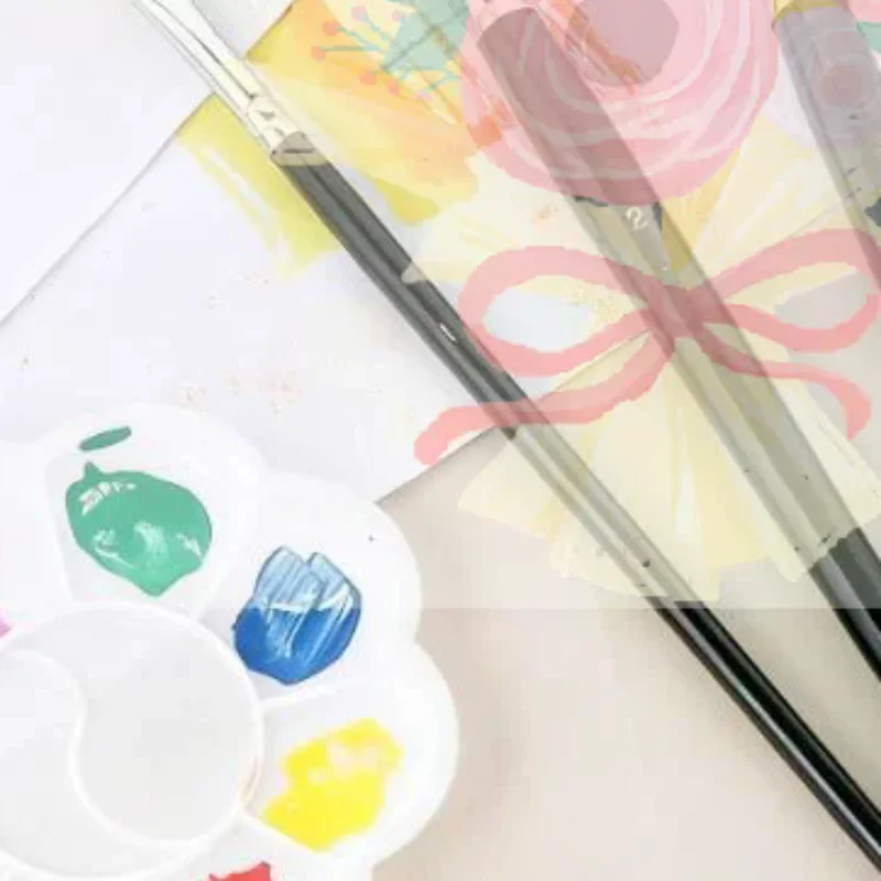 4Pcs Serrated Shape Paintbrush Set For Watercolor Oil Digital Painting - Landscape Leaf Art Brushes For Artists & Students