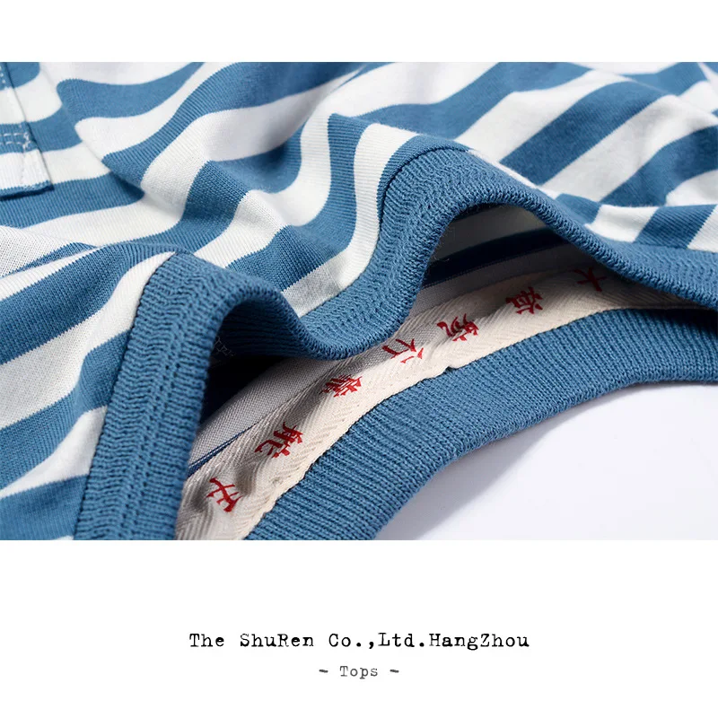 الصيف جولة الرقبة الكلاسيكية بحار نمط اليابانية عارضة الرجعية كلية نمط مخطط تي شيرت قمصان قصيرة الأكمام