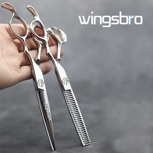 Wingsbro Tijeras de adelgazamiento de peluquería profesional de 6,5 pulgadas, tijeras de peluquería, tijeras de corte de pelo para uso doméstico