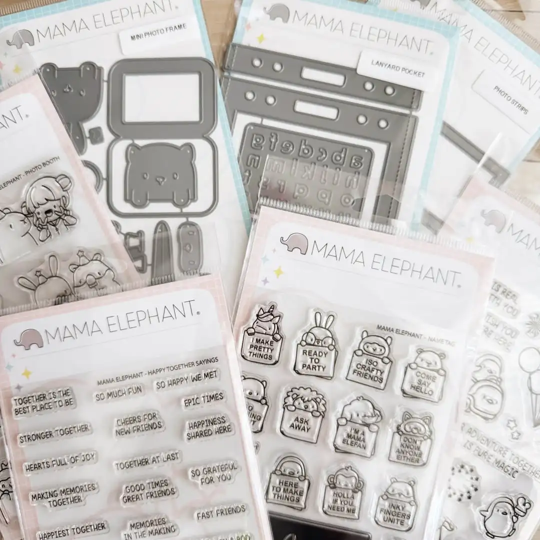 

MAMA ELEPHANT Penguin Park Photo Booth Happy Together Sayings Metal Cutting Dies DIY Handmade Photo Album Scrapbooking 2026 New