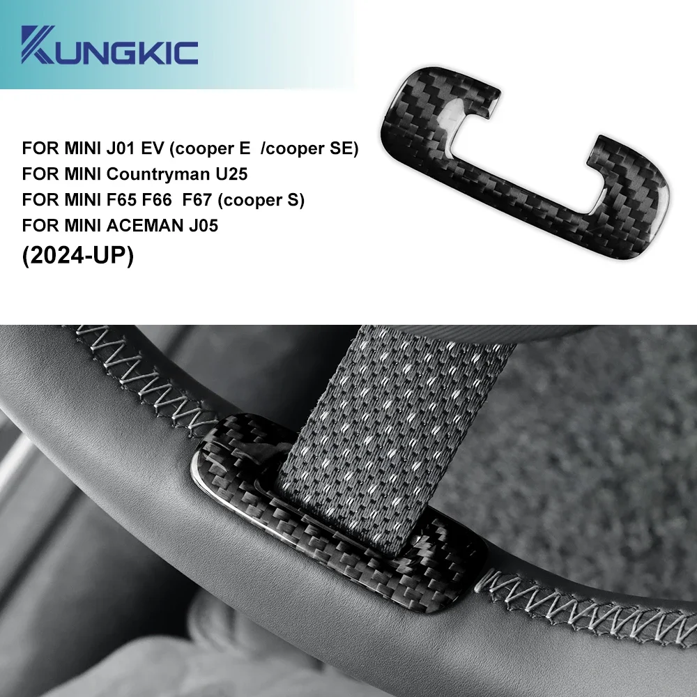 

Carbon Fiber Steering Wheel Trim Sticker Interior For BMW Mini Cooper S Countryman U25 F65 F66 F67 J01 EV J05 Aceman 2024 2025