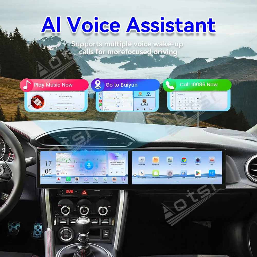 

12,3-дюймовый беспроводной CarPlay с двумя экранами, Android 13, для Subaru BRZ 2013-2021, автомобильная магнитола, GPS-навигатор, мультимедийная система, HD-дисплей