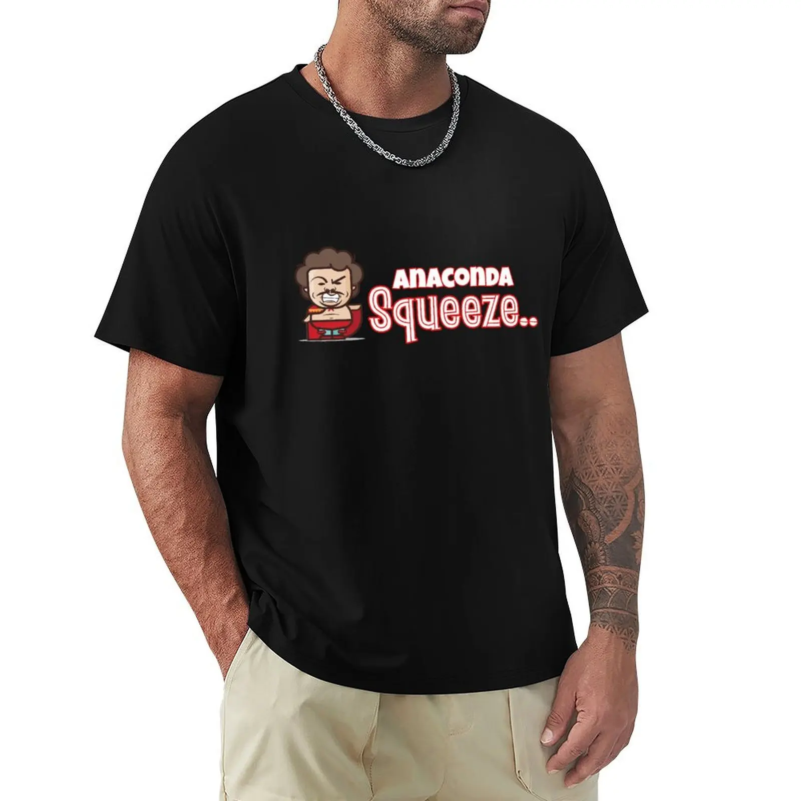 Anaconda Squeeze - Design by UMD T-Shirt Regular Fit Plain Tee Shirt