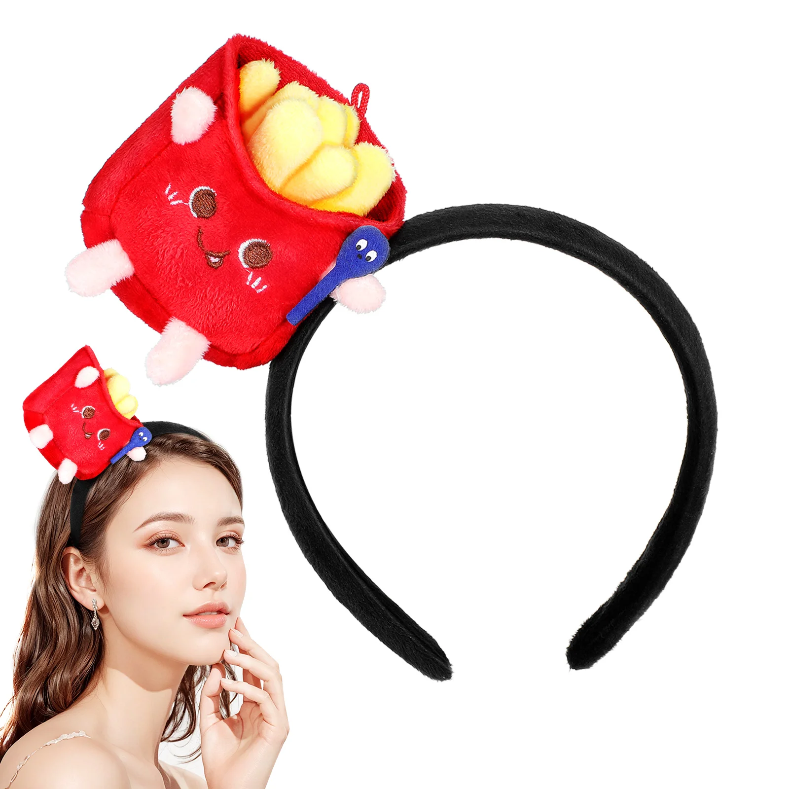 

Повязка на голову с картофелем фри, милый мультяшный головной убор в форме чипа для вечеринок для взрослых, аксессуары для косплея на Хэллоуин, забавное ношение