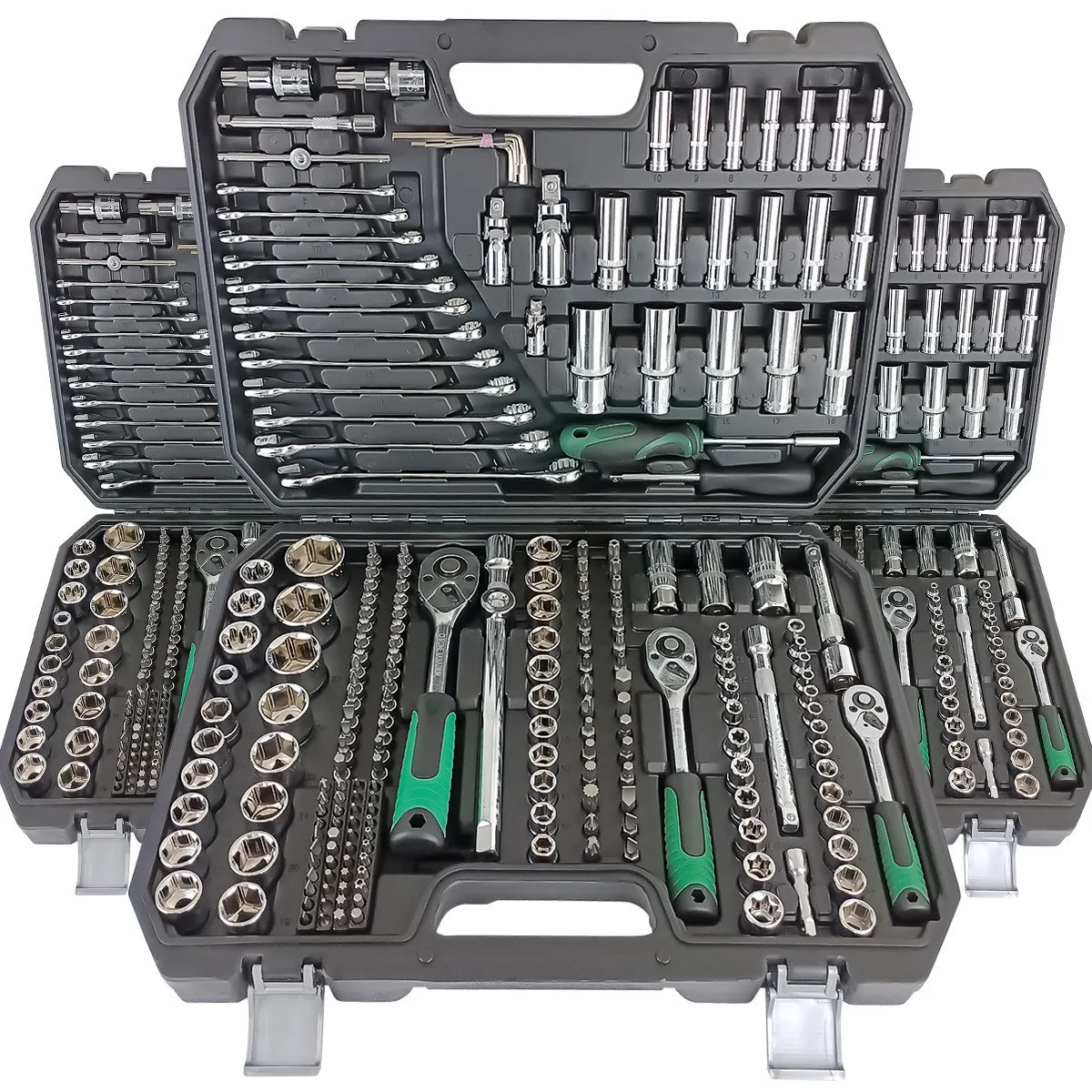 216 Piece Ratchet Wrench Tool Box Set Socket Spanner Kit for Car Repair Automotive Mechanical Maintenance with Blow Molded