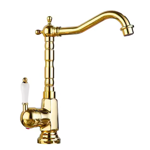 Gold Basin faucet Antique Bronze bathroom faucet Deck Mounted Black Kitchen Faucet sink tap Hot Cold Chrome basin Tap Brass