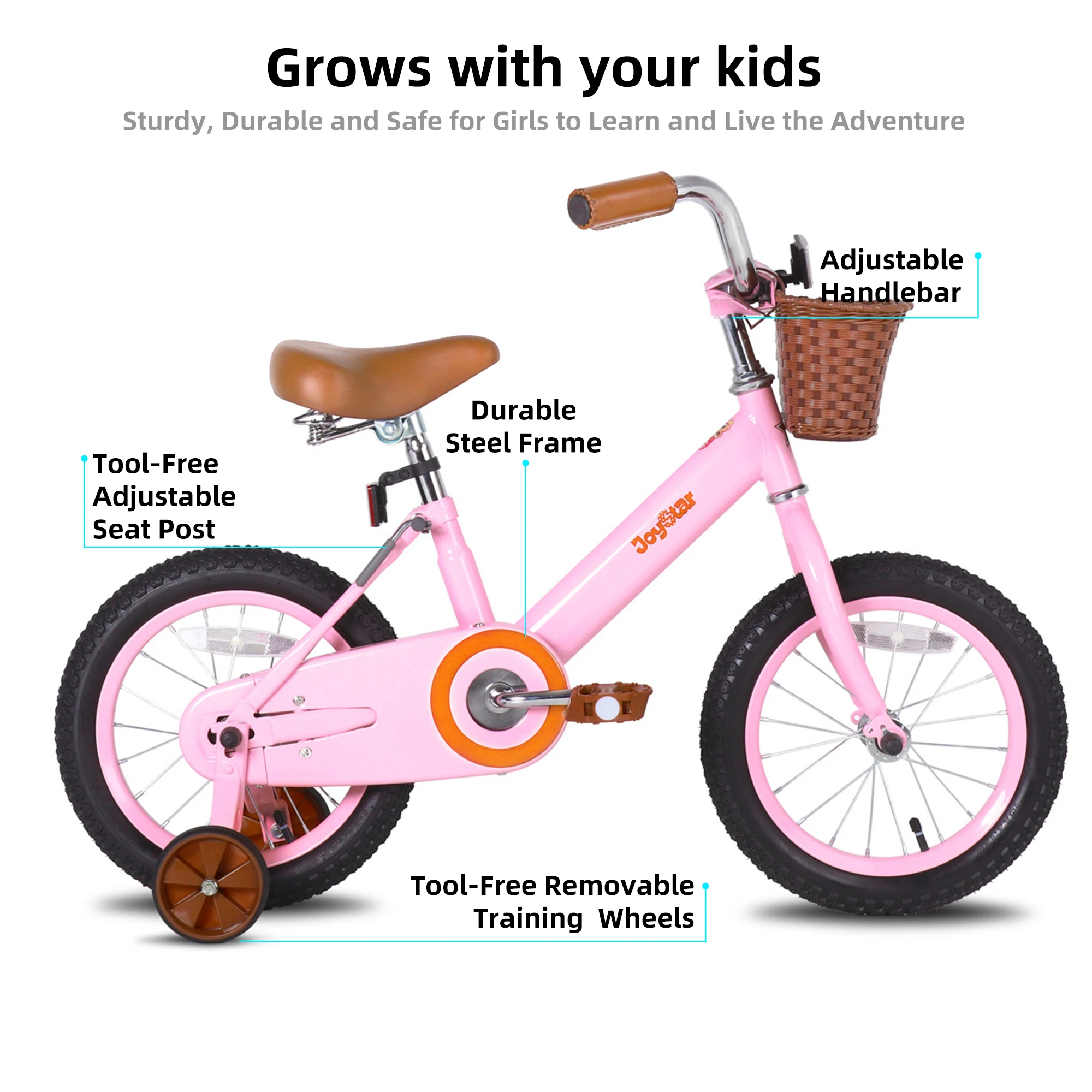 US warehouse Kids Bike 12 14 16Inch Bicycle for Boys Girls Ages 3-9 Years, Multiple Colors