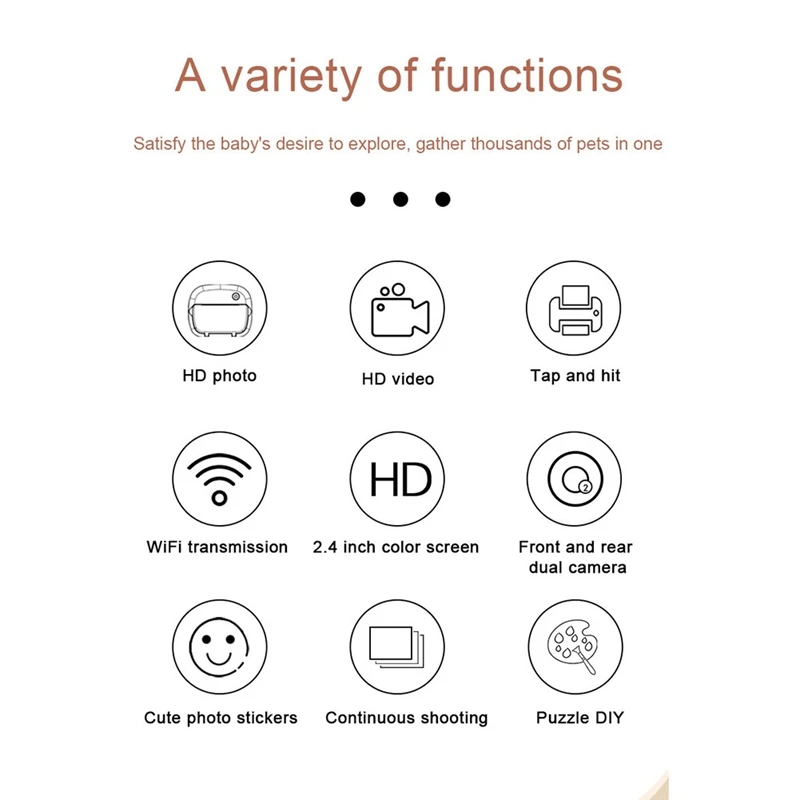 Cámara de impresión instantánea para niños, cámara de fotos de impresión térmica de repuesto, cámara Digital WIFI para niños, juguete para niñas, cámara de Video HD 1080P
