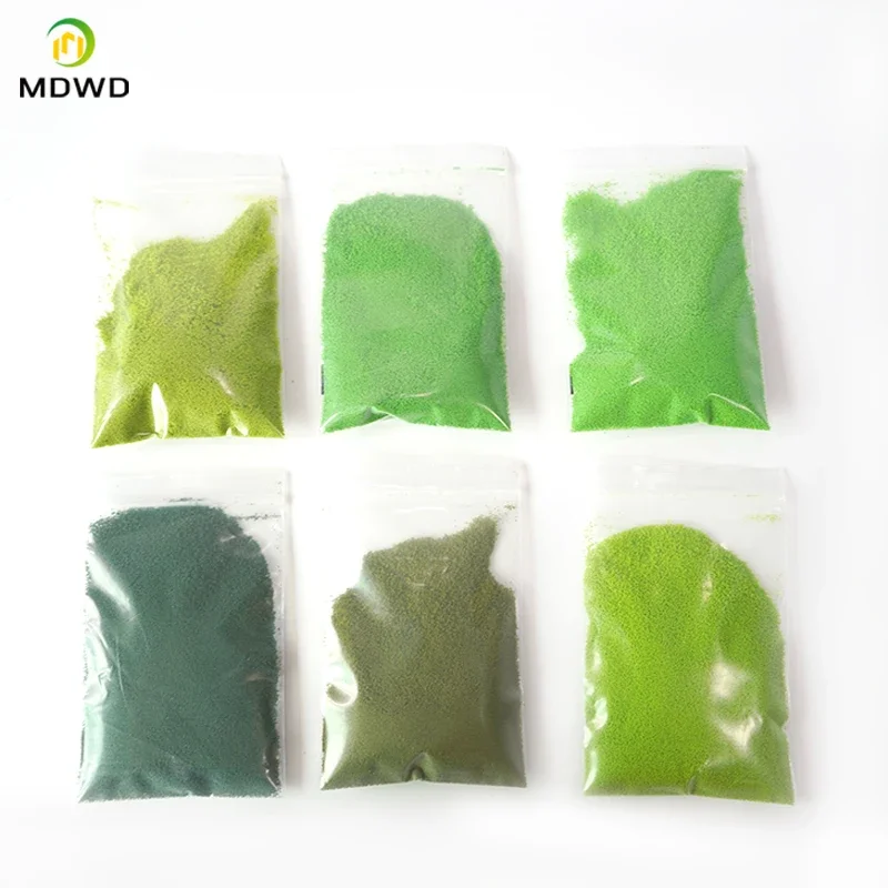 30 g feiner Rasen (gemahlener Schaum) 0,5–0,8 mm feiner Schwammmaterial, Maßstab, Modelleisenbahn, Eisenbahn-Layout, Pulver, Modelleisenbahn, Gebäude, Diy