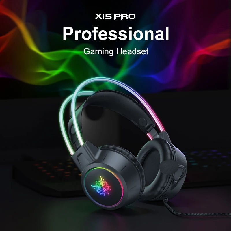 ONIKUMA RGB auriculares para juegos con micrófono Flexible HD auriculares para juegos de 3,5mm para PC Xbox PS4 PS5 Switch juegos de ordenador