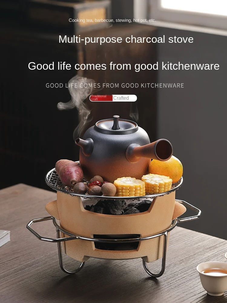 A set of household indoor fire stove pot pot tea Japanese type tea cooking equipment courtyard outdoor