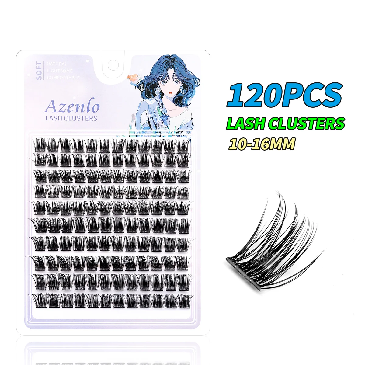 120pcs Clusters DIY Eyelash Extension False Eyeashes Volume Individual Wispy Fluffy Lash Clusters Lash Extension Kit for Makeup