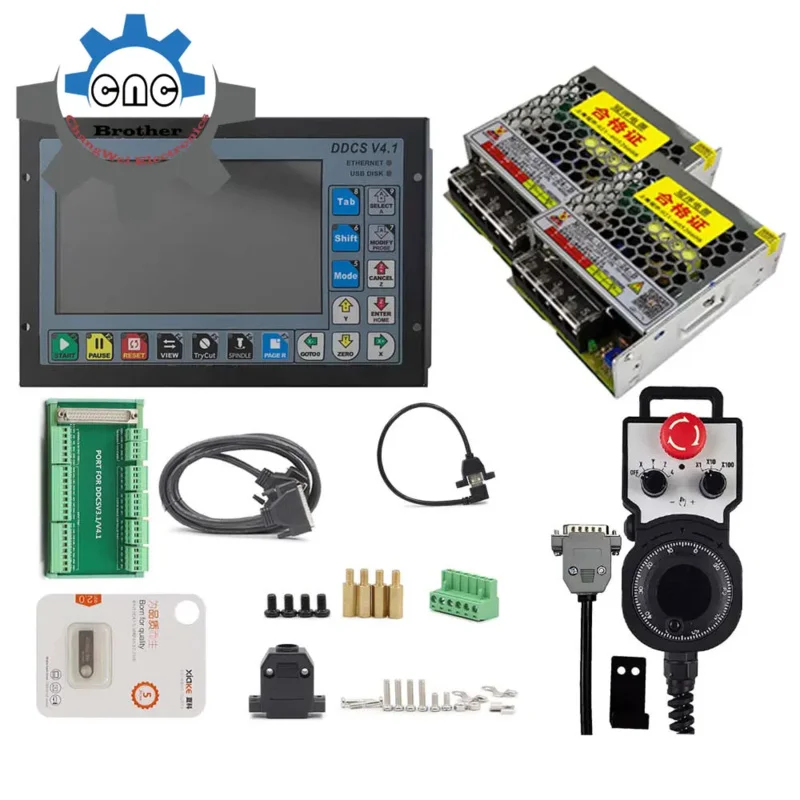 DDCSV4.1CNC 3/4Axis Offline Controller Servo Motor Control For Engraving And Milling Machine With E-stop Mpg Handwheel 75W24V