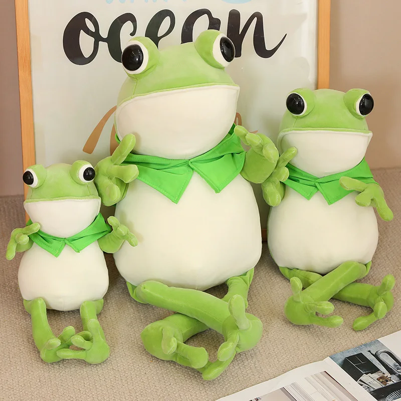 Kawaii Cloak Frog Plush Toy Soft Stuffed Animal Lovely Hat Big Eyes Anime Doll Baby Hug Pillow Children Boy Birthday Gifts