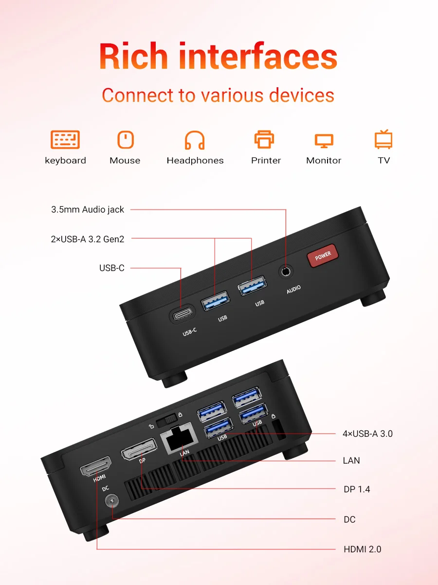 FIREBAT 2026 Mini PC R3 AMD Ryzen 3 4300U LPDDR4 8GB 16GB RAM 256GB 512GB SSD Windows11 Pro Wifi6 BT5.2 Support 4K 60Hz Desktop Computer