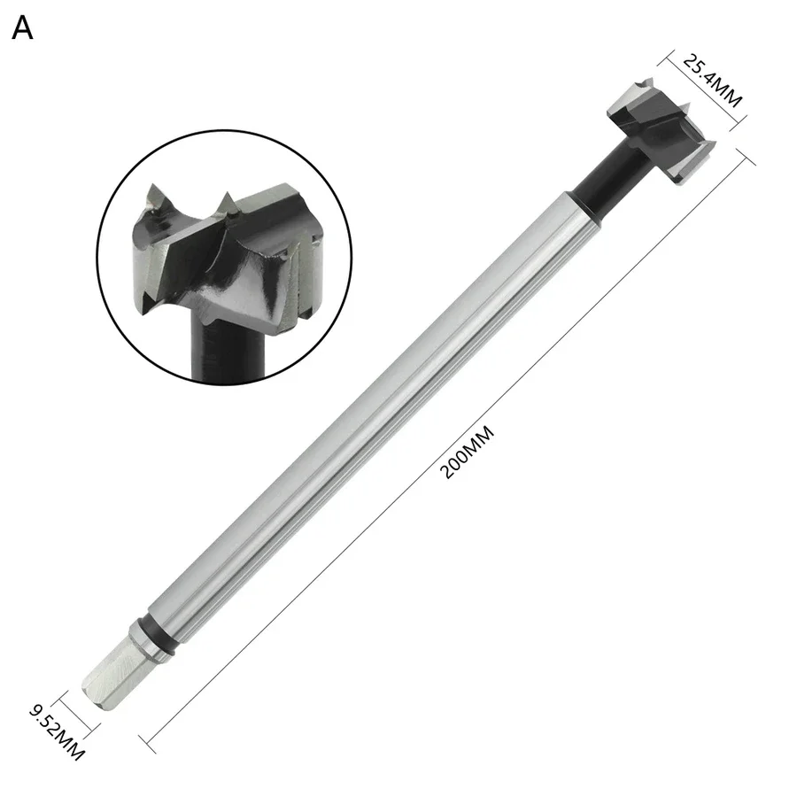 1PCS 185/200MM 3 Style Woodworking Extended Hole Control Drill Tips Saw Cutter Hinge Boring Drill For Soft And Hard Wood Tools