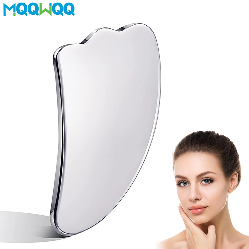 Stainless Steel Gua Sha Facial Tools Metal Face Tighten Skin Heart-shaped Massage Guasha Beauty Tool for Body Eyes Neck Massager