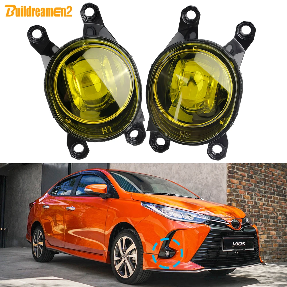 2 Pieces 30W Car Canbus LED Fog Light Daytime Running Lamp DRL 8000LM 12V For Toyota Vios Yaris Sedan Ativ 2020 2021 2022