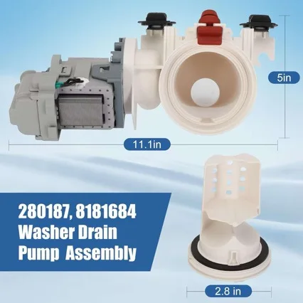 General Washer Drain Pump 120V Replacement Part for Washing Machines Efficient Drainage Consistent Performance Gray