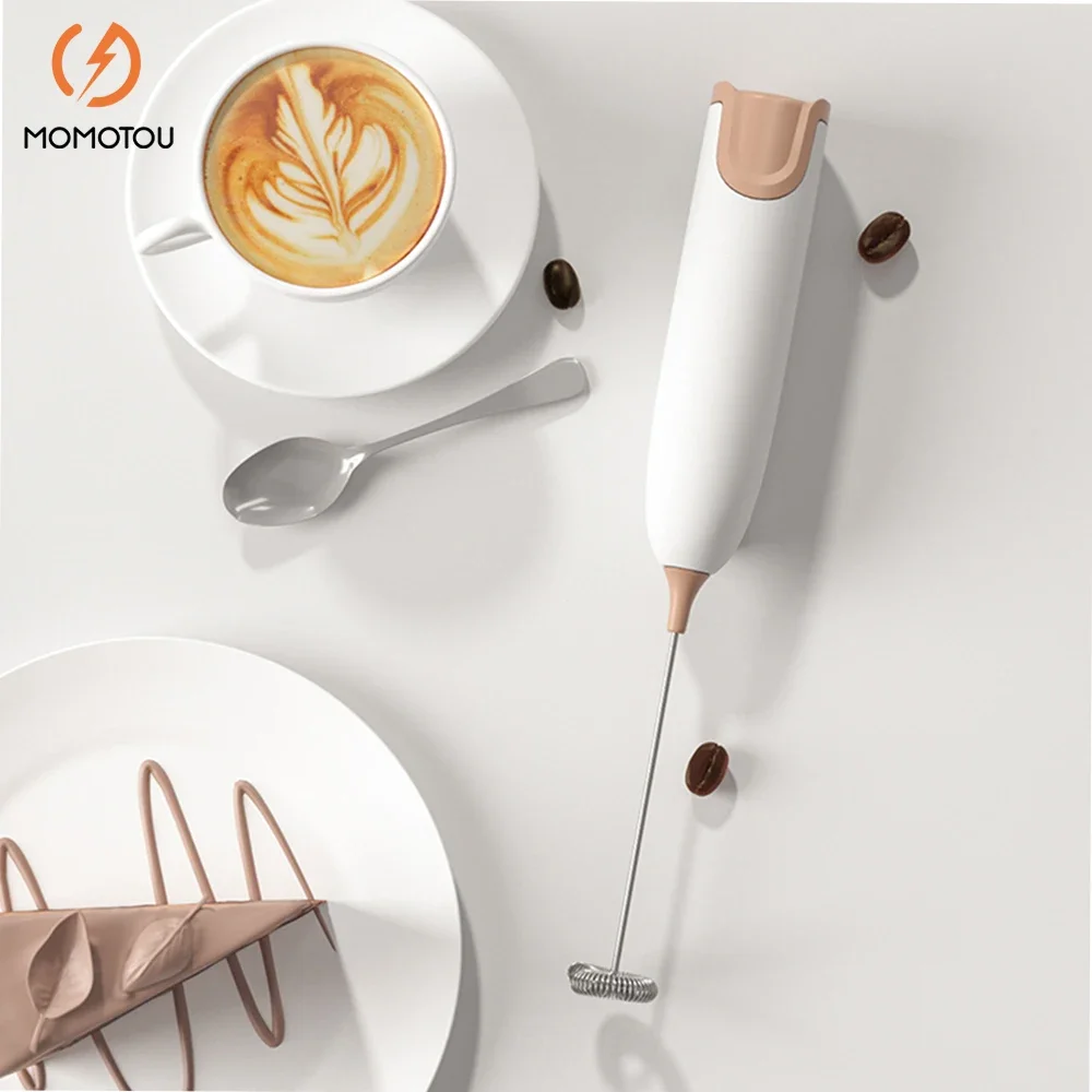 Hand Electric Milk Frother Automatic Rotary Egg Beater Coffee Cappuccino Creamer Whisk Frothy Blend Whisk Kitchen Mixer Stirrer