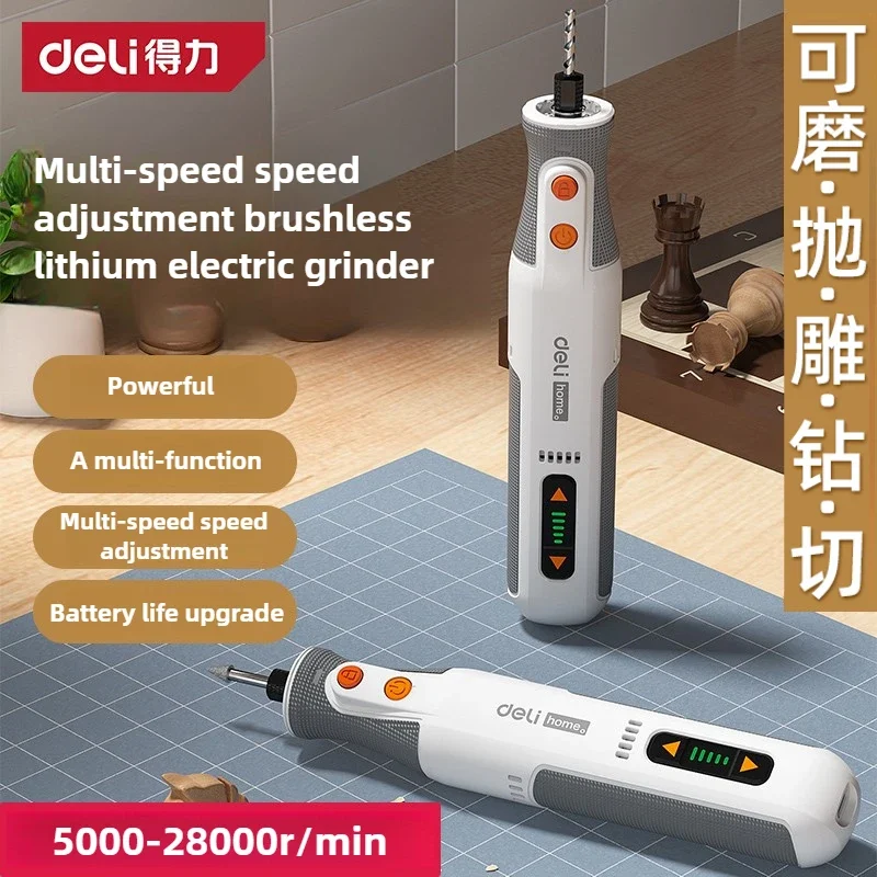 

Deli 5-Speed Rechargeable Engraving Pen Grinder Electric Rotary Tool - DIY Drill Grinding Engraver Drill
