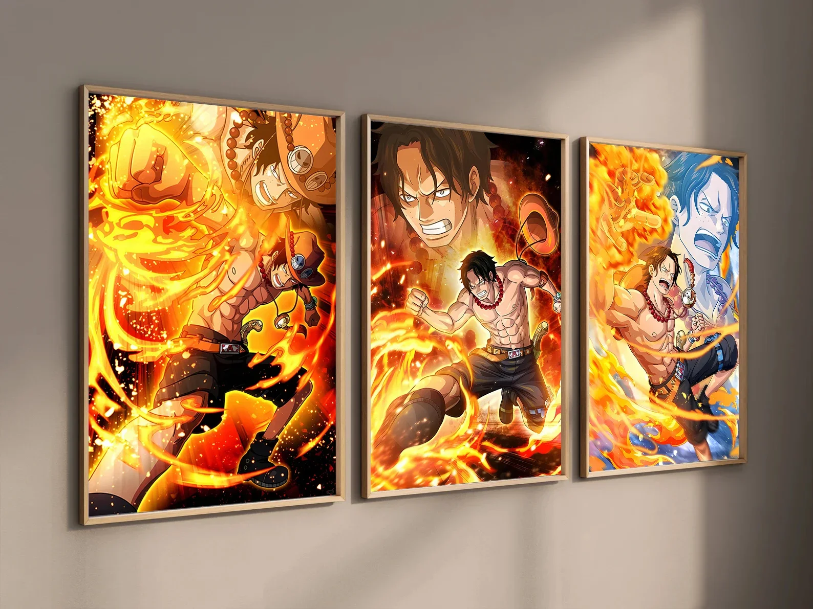 One Piece Ace Self-adhesive Poster Sticker Anime Wallpaper Marco Figures Home Decoration Painting Wall Art Whitebeard Kid Gift