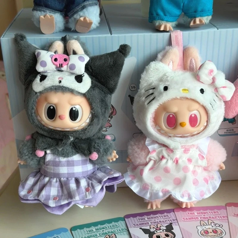 

POP MART Labubu The Monsters Sanrio Characters Series Blind Box: Милая виниловая аниме-кукла Labubu, сюрприз-бокс, таинственная коробка, игрушки, подарок
