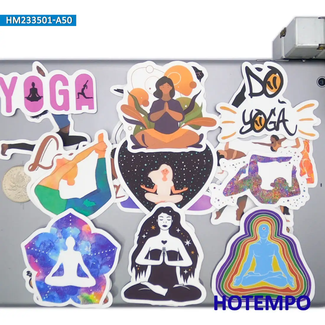 20/30/50Pieces India Culture Chakras Style Yoga Stickers for Girls Journal Scrapbook Car Bike Luggage Phone Laptop Sticker Toys