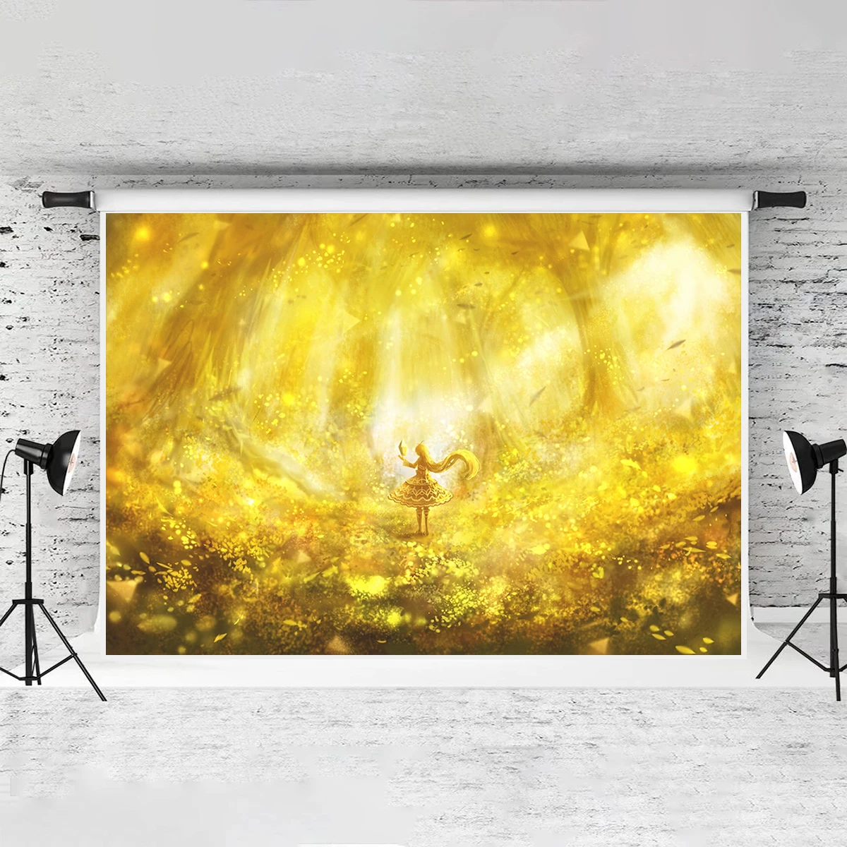 Golden Autumn Forest Backdrop Tree Wonderland Photography Background Kids Art Exhibition Happy Birthday Room Decoration Banner