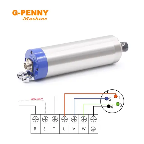G-PENNY 1,5kw ER16 Vattenkyld Spindelmotor D=65mm 4 st Lager Vattenkylning För Träbearbetning 10 best sales 65 mm spindel - №3