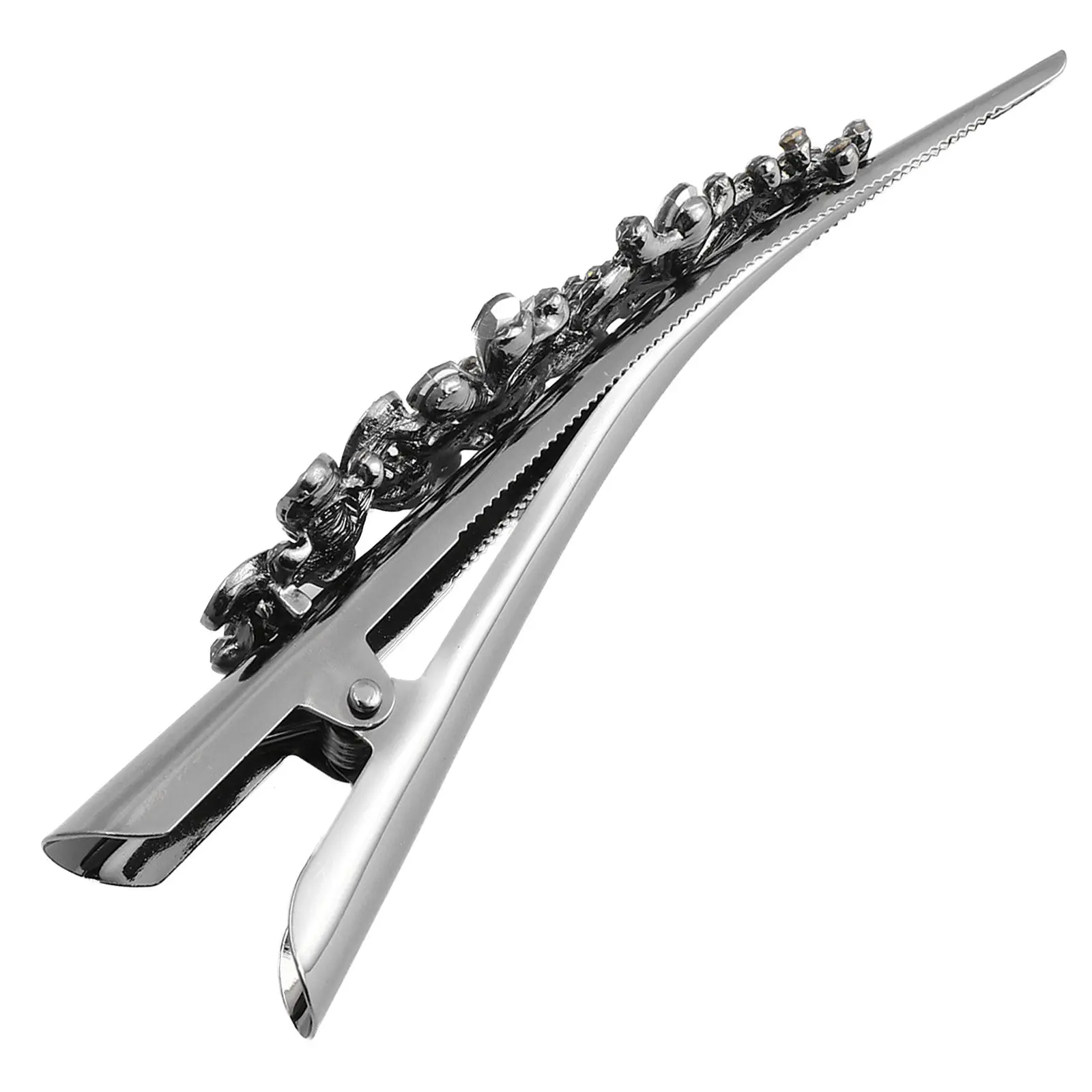 

1 шт. винтажная заколка для волос в форме бычьего рога, из сплава, с зубцами-уточками, инкрустированная стразами, элегантный декоративный аксессуар для укладки волос