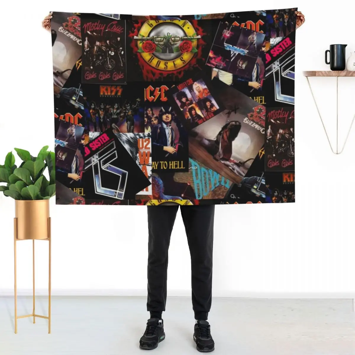 1980s rock bands collage Throw Blanket Decorative Sofa blankets ands Cute Blankets Sofas Of Decoration Soft sofa bed Blankets
