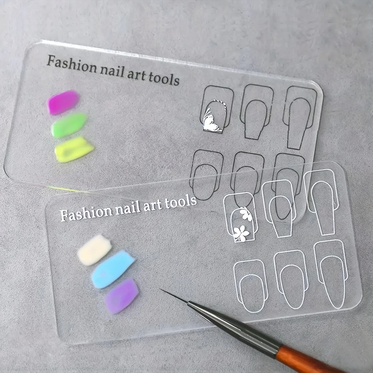 Transparent Thickened Nail Art Palette, Acrylic Nail Art Training Practice Board, Reusable Painting Practice Board Nail Art Tool