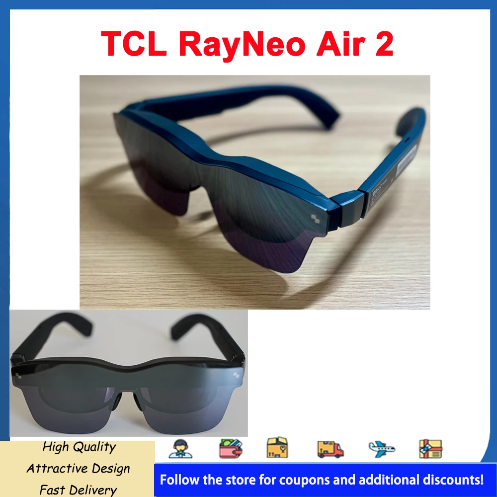 TCL RayNeo Air 2 AR Glasses Best Companion for Switch Game Console 201-inch Cinema-level HD Giant Screen 120Hz Face Comfort 2.0