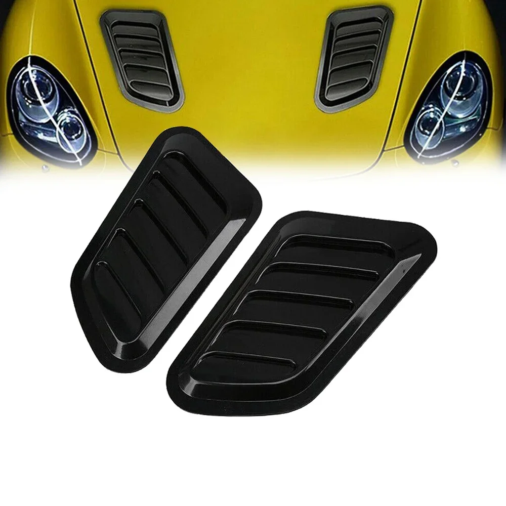 Universal Pair Car Air Duct Flow Intake Front Hood Scoop Bonnet Vent Eneige Cover Stickers Trim Decoration