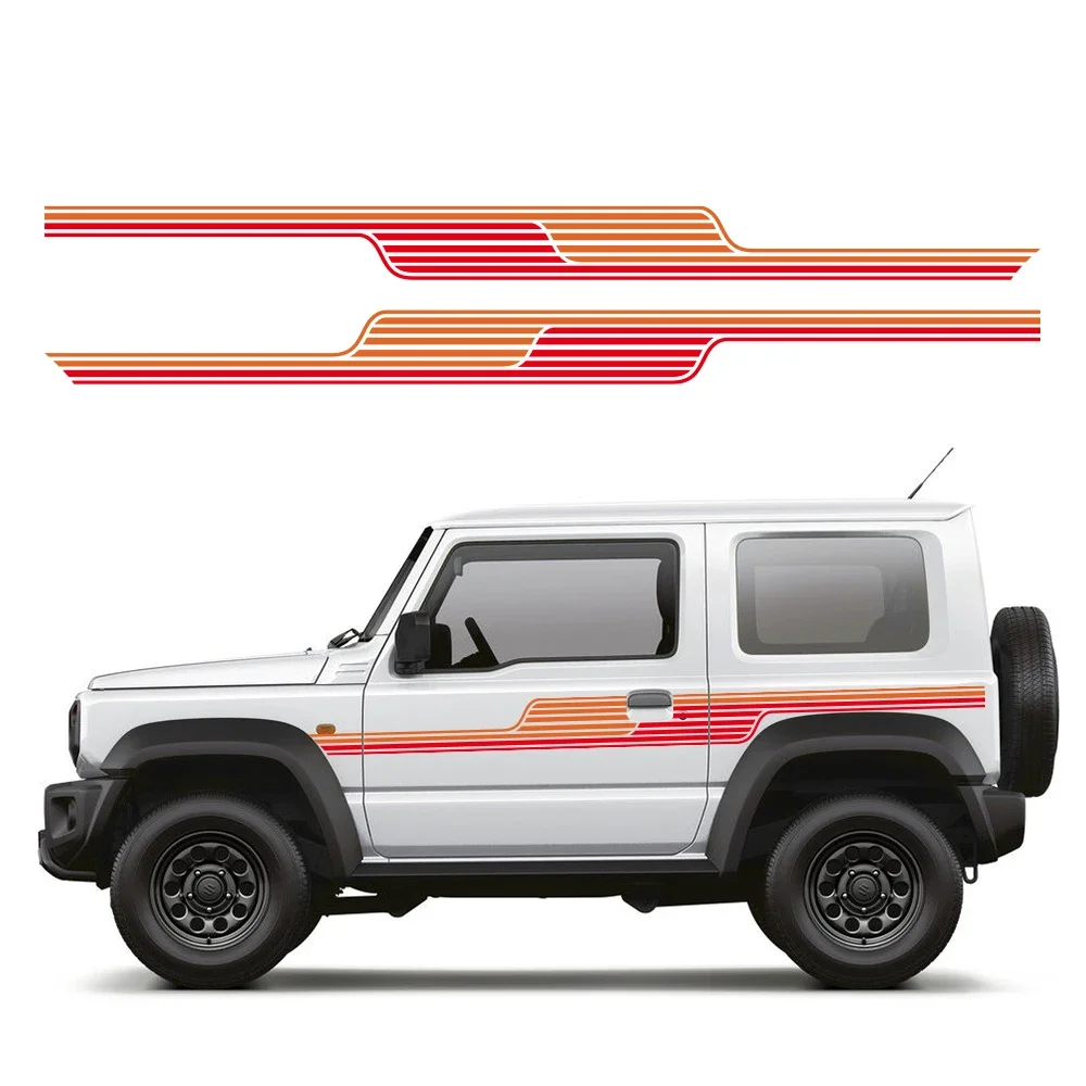 

Боковые наклейки на дверь автомобиля, комплект наклеек в полоску для SUZUKI JIMNY JB64W JB74W, водостойкая виниловая пленка, автомобильные аксессуары, экстерьер