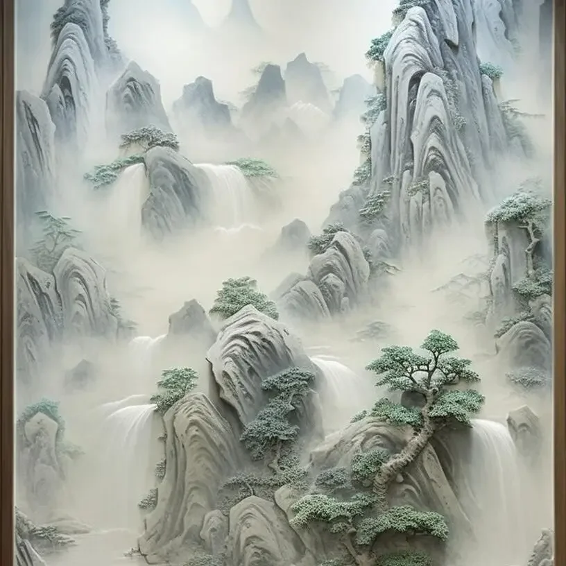 Living room background wall relief mural porch decorative painting corridor advanced relief