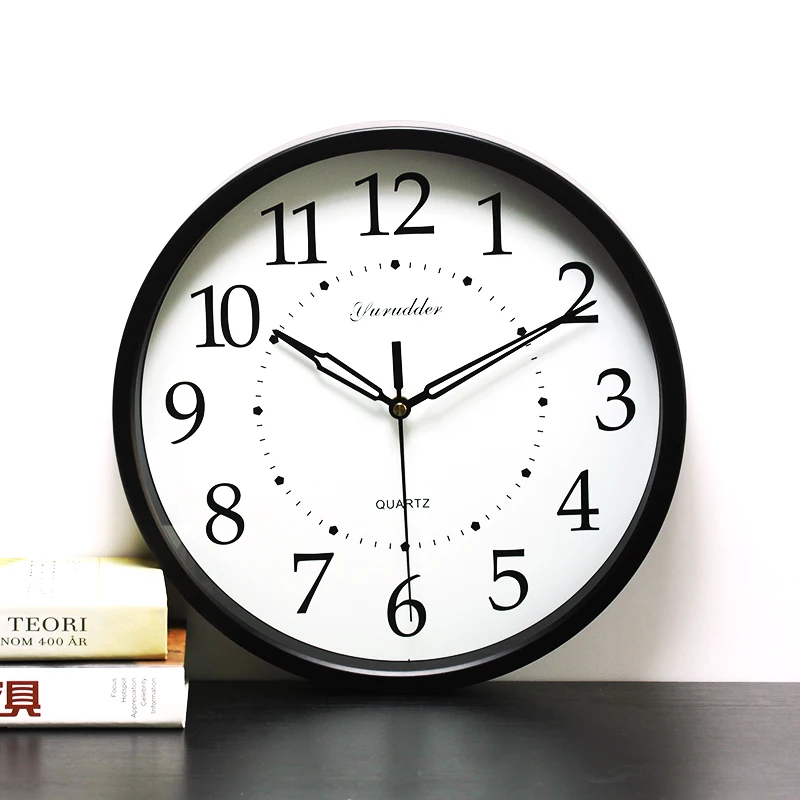 Newest 12 Inches 0366 Modern Simple Design Fashion High Quality Metal Frame Round Big Decorative Silent Wall Clock